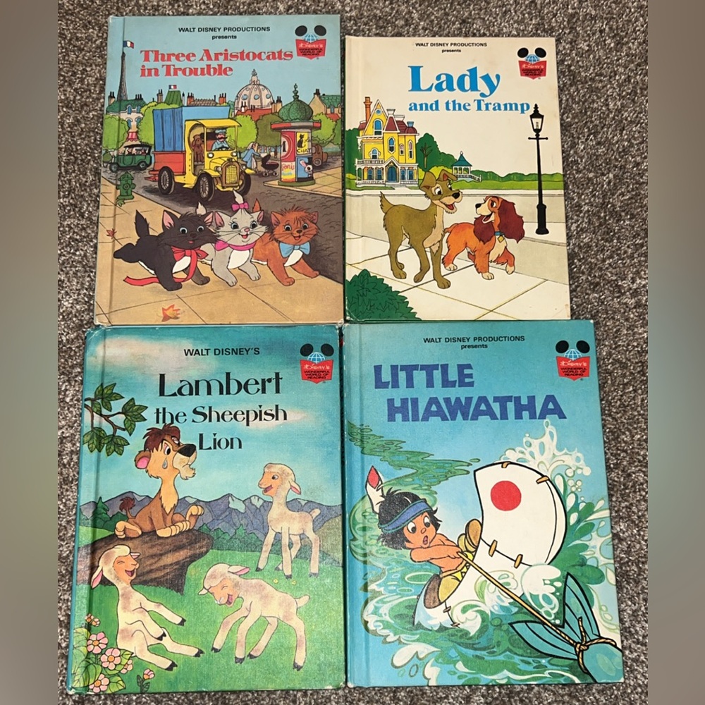 Vintage hardback Disney books 1977-1981 Lot of 4